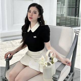 Set váy áo voan tơ tay bồng nhún bèo tiểu thư phối chân váy chữ a ngắn tafta thiết kế cao cấp đi tiệc DELIZ