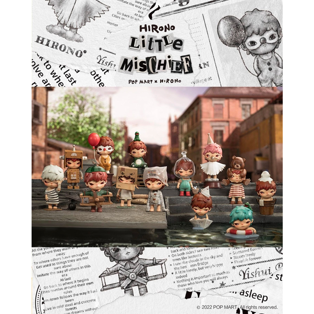 POP MART Hirono Little Mischief Series Blind Box Mô Hình Hộp Mù Chính Hãng