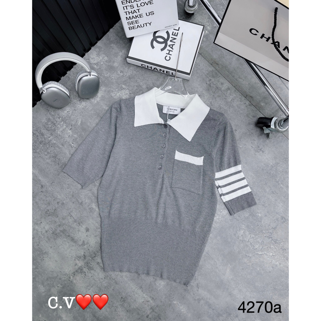 Áo len cộc tay cổ polo hàng QCL1