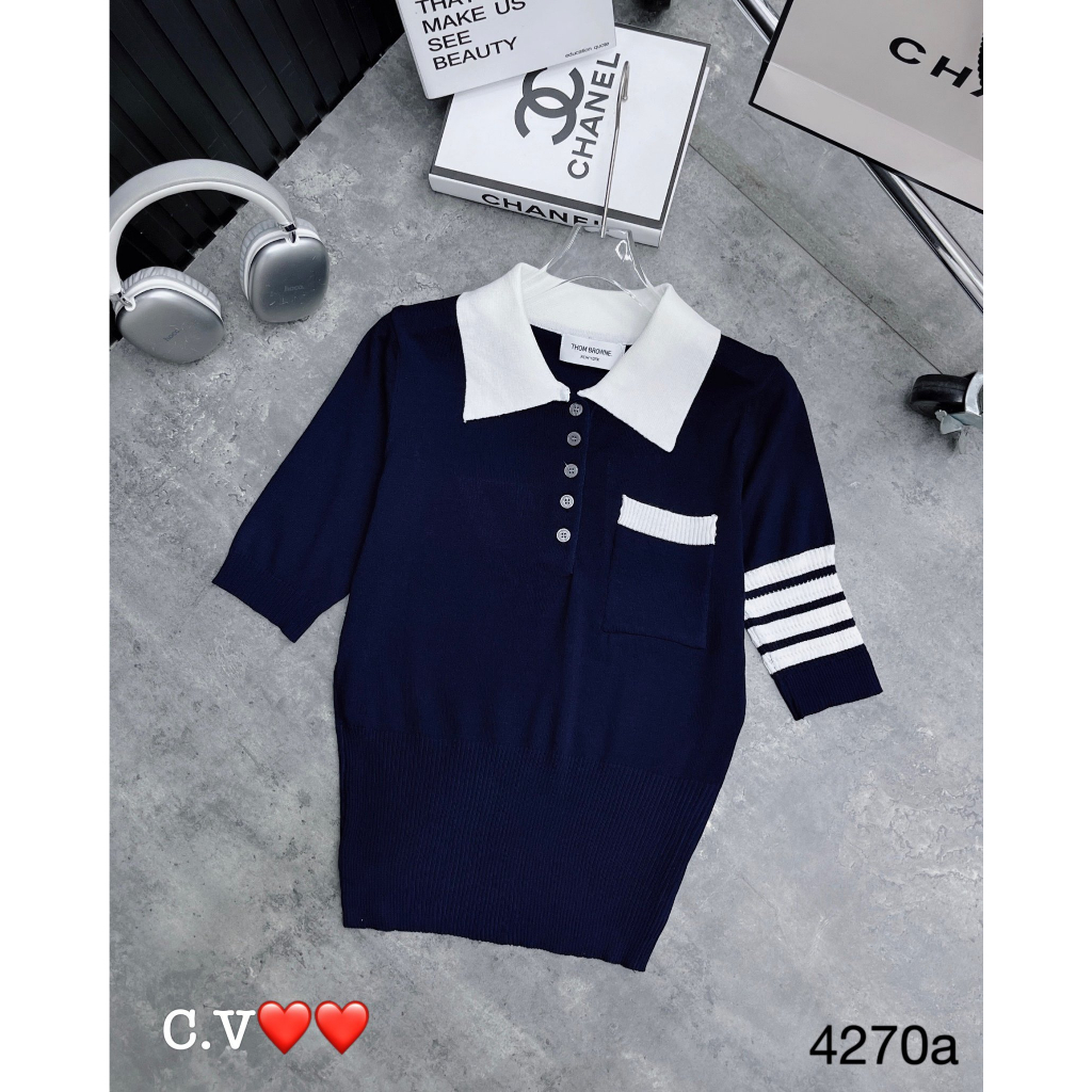 Áo len cộc tay cổ polo hàng QCL1