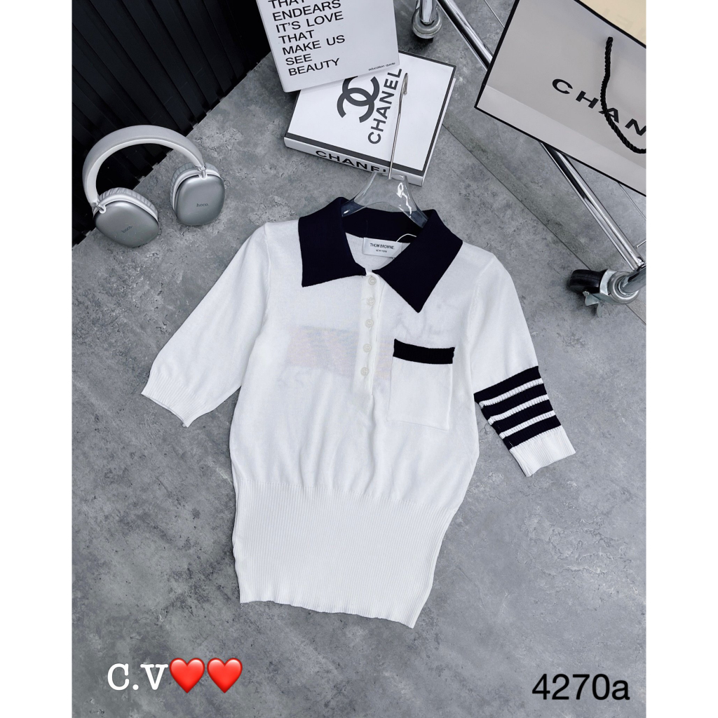 Áo len cộc tay cổ polo hàng QCL1