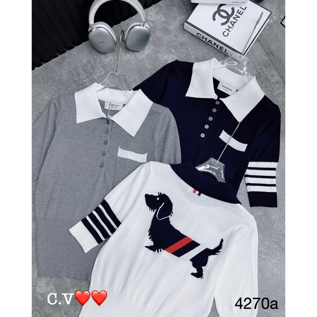 Áo len cộc tay cổ polo hàng QCL1