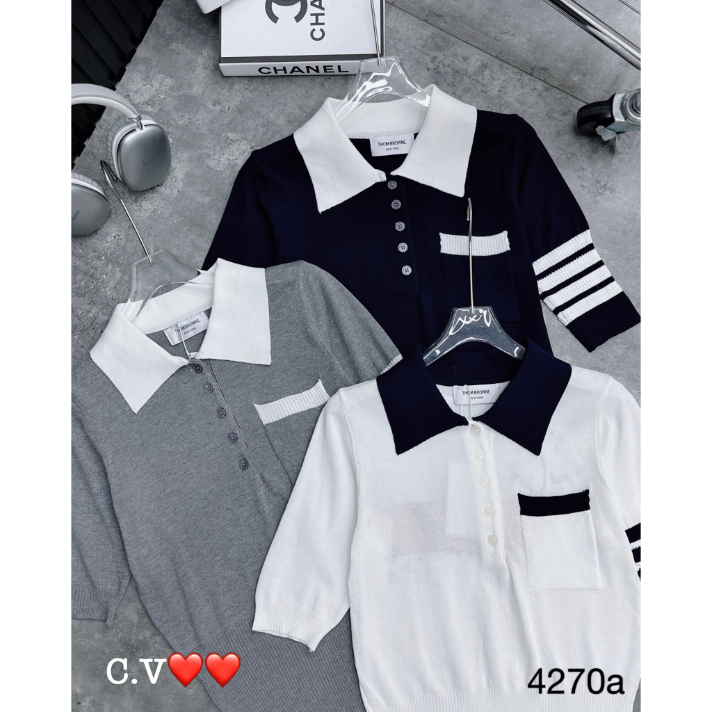 Áo len cộc tay cổ polo hàng QCL1