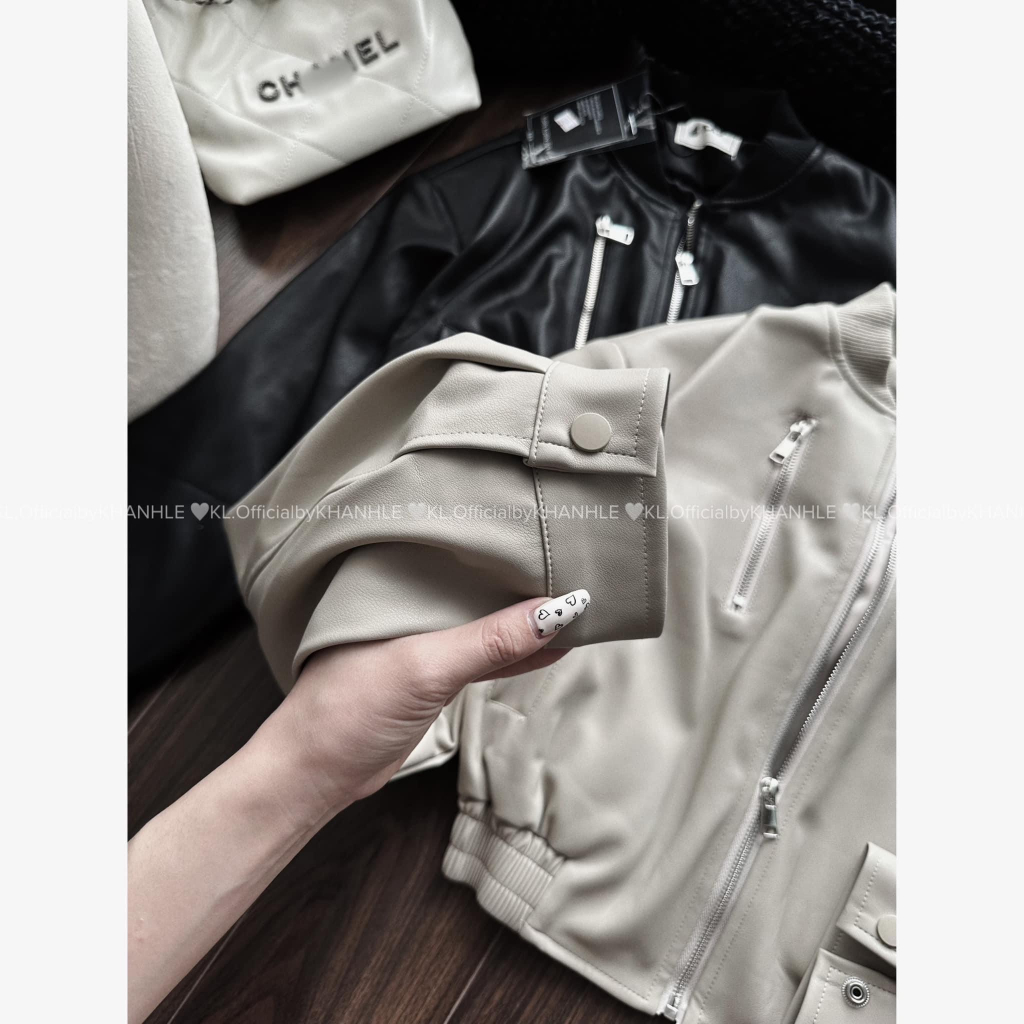 Áo khoác bomber da hàng QCL1
