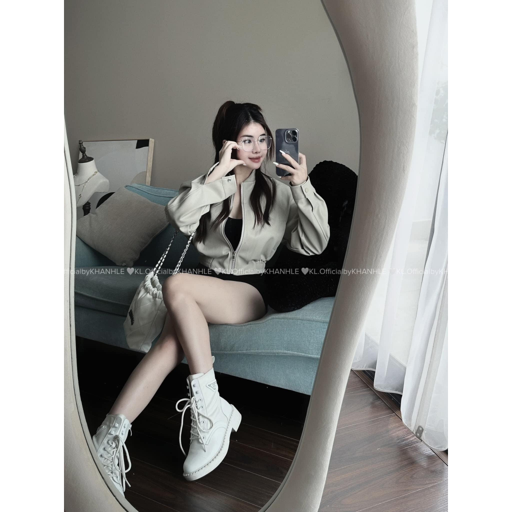 Áo khoác bomber da hàng QCL1