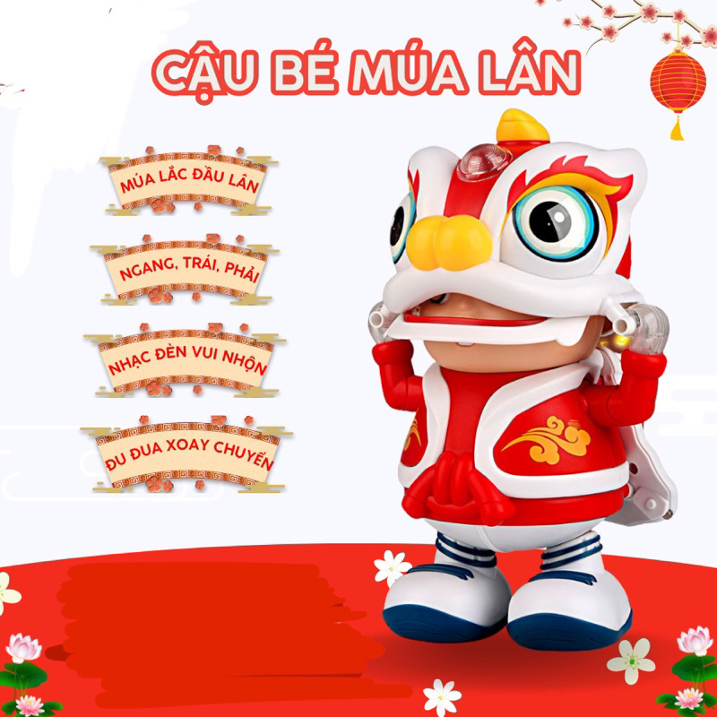 Đồ chơi múa lân nhún nhảy và gấu đứng noel