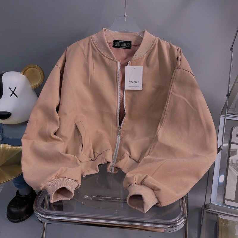 Áo khoác nữ đẹp da lộn 2 lớp croptop xitin thời trang-A2000