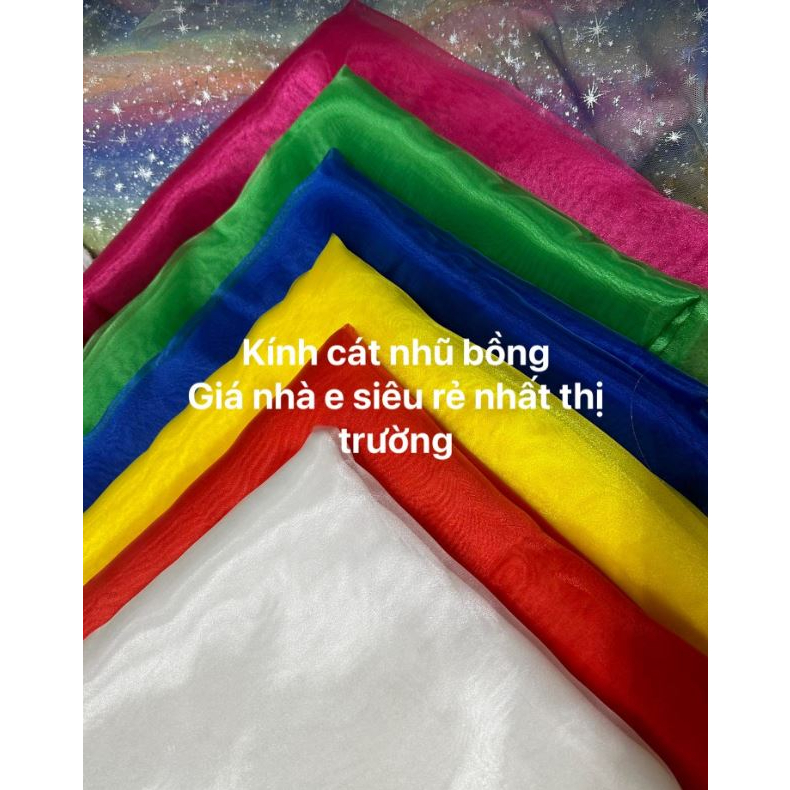 ⚡SIÊU RẺ⚡Vải voan kính nhũ loại đẹp nhiều màu 1m5 làm váy phồng, phông nền chụp ảnh