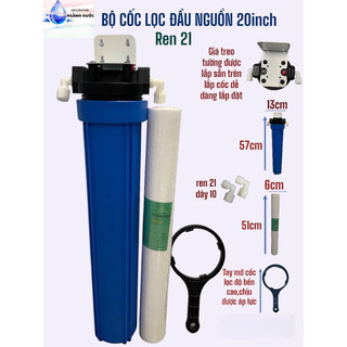 Bộ lọc chặn đầu nguồn 20inch,bộ cốc lọc đầu nguồn 20inch,bộ cốc lọc thô ren 21 và ren 27