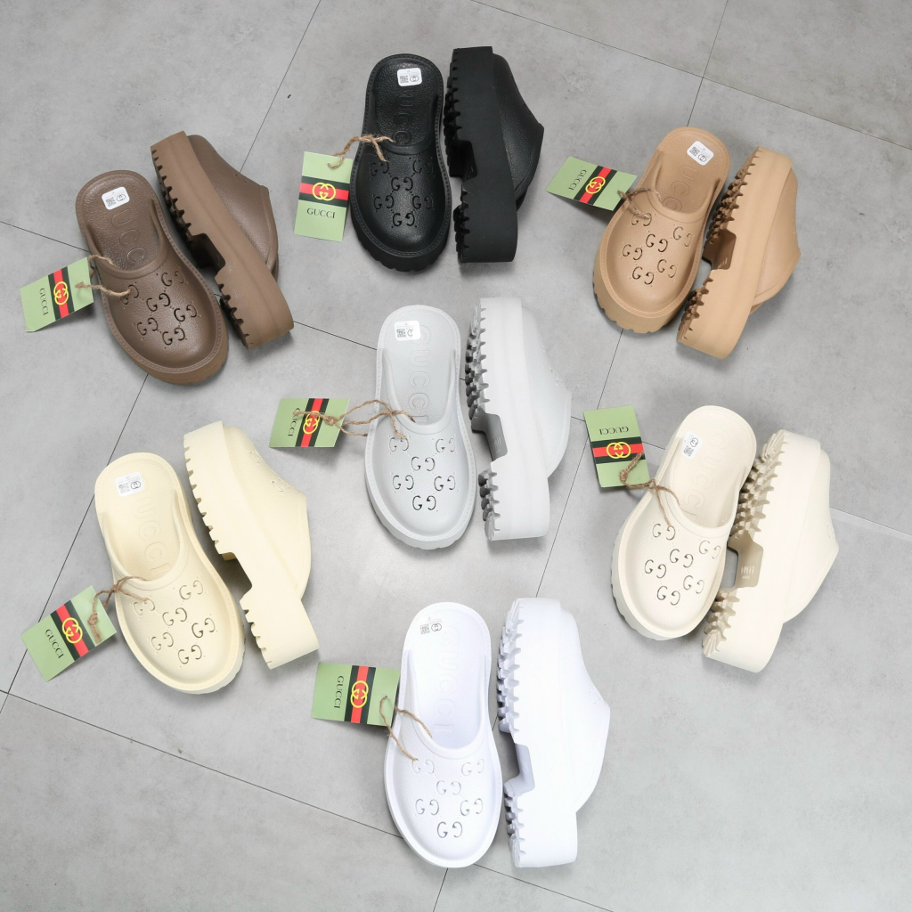 Dép Sục nữ gucci màu kem, màu be đế cao độn đế 5cm, sục NY các màu siêu hot hit trẻ trung TẶNG HỘP + TÚI