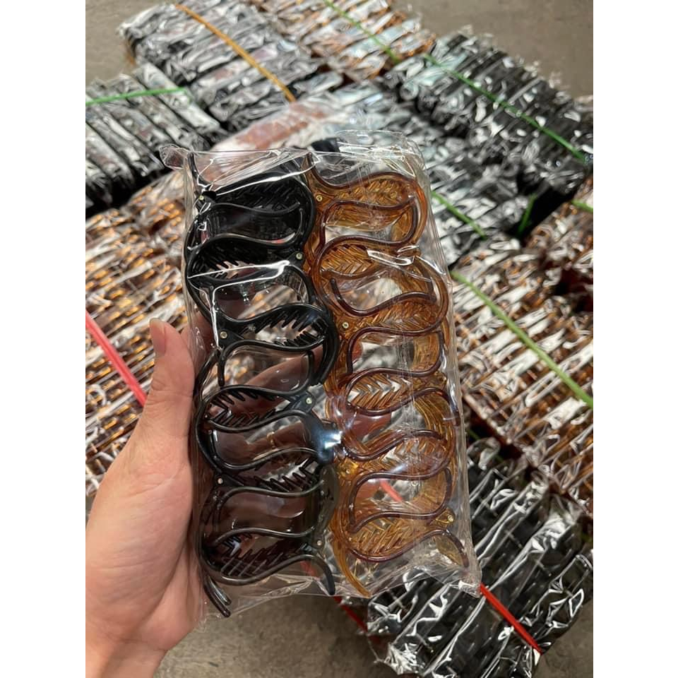 Lố 12 Kẹp Tóc Càng Cua 3 Răng Mix Nhiều Màu