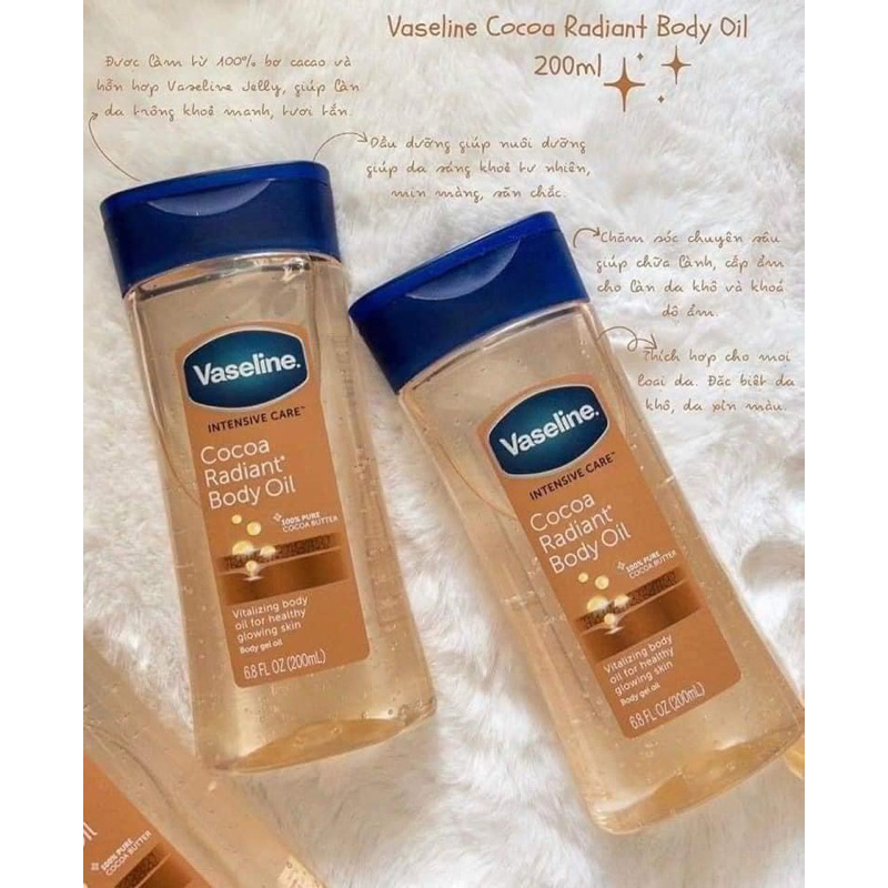 DẦU DƯỠNG THỂ VASELINE COCOA RADIANT BODY OIL MỸ 200ML