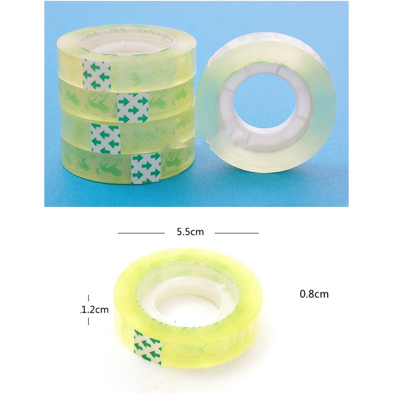 1 cuộn băng keo Băng dính văn phòng siêu dai loại nhỏ khổ 1,8cm dài 30m