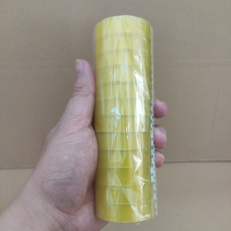 1 cuộn băng keo Băng dính văn phòng siêu dai loại nhỏ khổ 1,8cm dài 30m