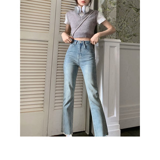 Quần jeans nữ ống đứng , quần bò nữ ống đứng tua rua gấu tl27