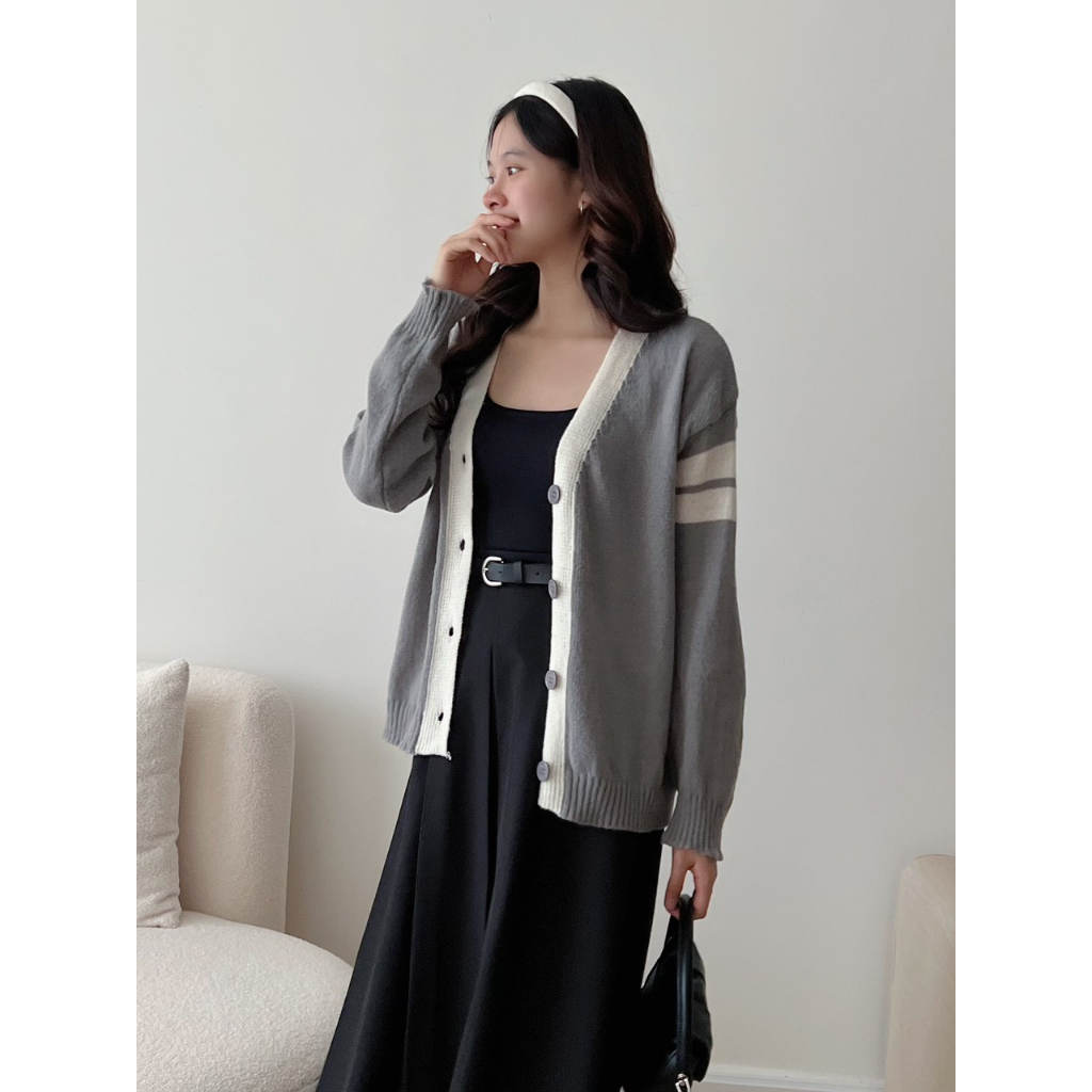 Áo Khoác Cardigan Viền Tay Quảng Châu, Full 3 Màu, Chất Len Loại 1