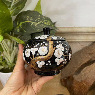 [Hàng cao cấp- Φ11cm] Hũ sơn mài mỹ nghệ hình tròn Φ11cm chuyên dụng trang trí nhà cửa - đựng bánh kẹo, trà