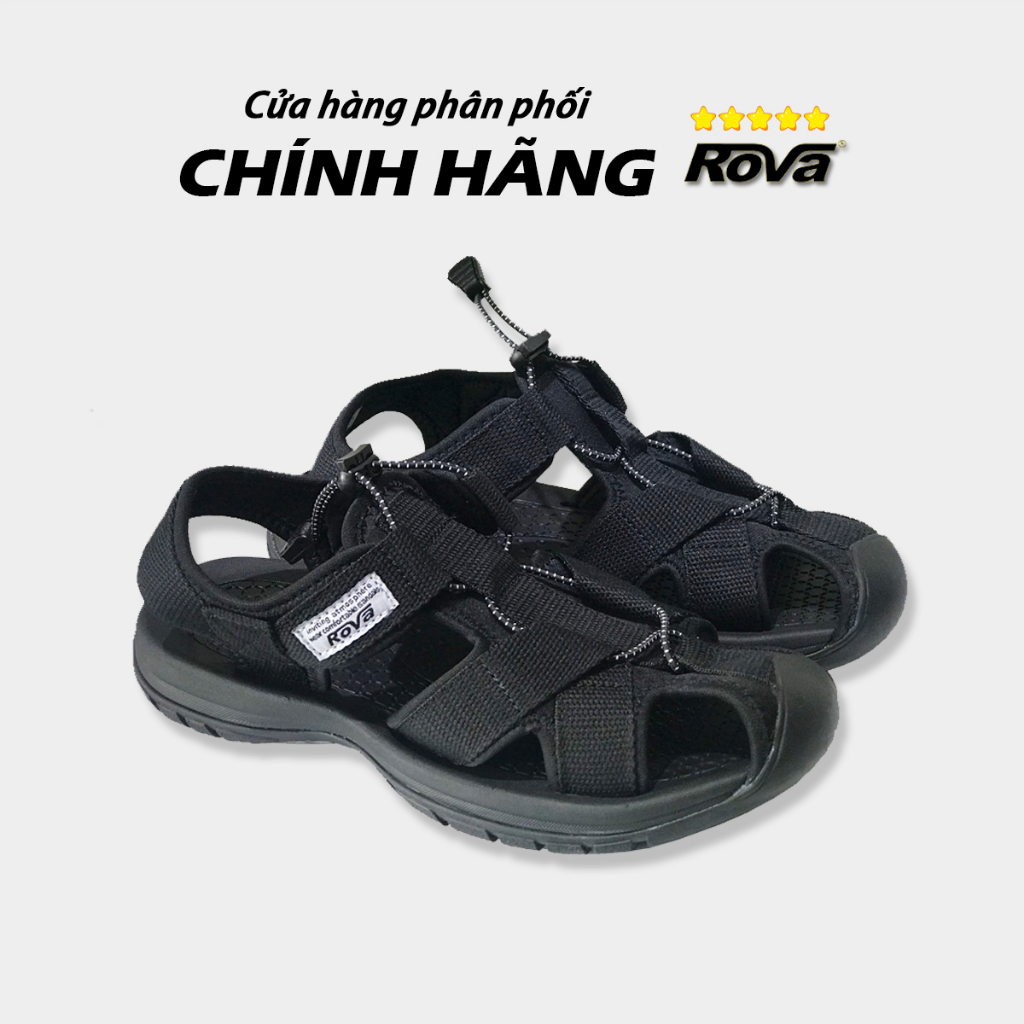 Giày Sandal Bít Mũi Nam Đế Đúc Hiệu Rova - RV626 Đen Đen