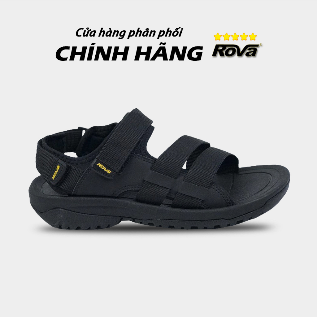 Giày Sandal Nam Đế Đúc Quai Dù Hiệu Rova - RV668 Đen