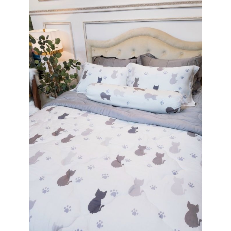 Chăn lẻ cho bé Tencel 60s Cao Cấp Mèo trắng 0.9mx1m65