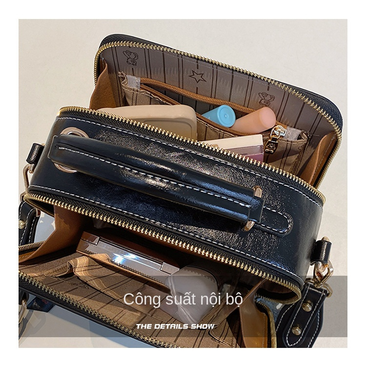Túi đeo chéo Piton Bear Túi đeo vai hình vuông nhiều lớp thời trang mới