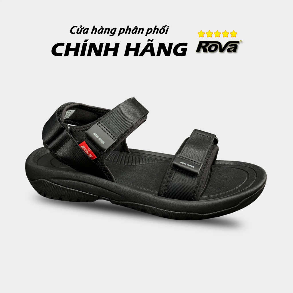 Giày Sandal Đế Đúc Quai Dù Nam Hiệu Rova - RV680B Đen