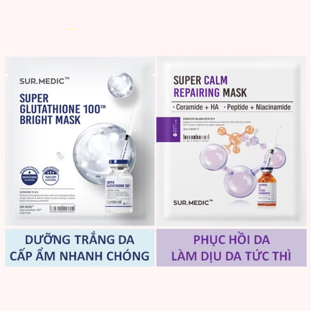 Mặt Nạ Dưỡng Trắng SURMEDIC Bright Glutathione Mask 30g LẺ 1 MIẾNG