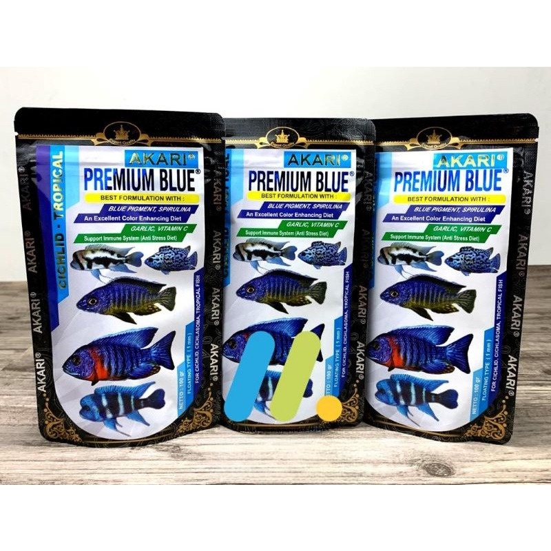 Cám Cá Lóc AKARI Premium Maxi - Red - Yellow - Blue 1mm, Hỗ trợ tăng màu cho cá lóc cảnh, các dòng lóc lạnh
