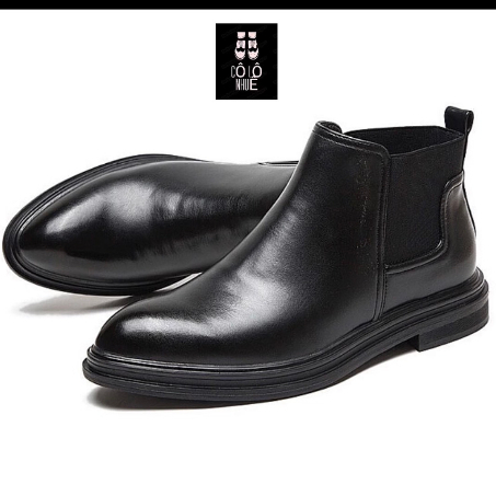 Giày Chelsea Boots Cổ Lửng Cô Lô Nhuê, Chelsea Boot Da Bò Nguyên Tấm Đế Cao Su Tăng Chiều Cao BH 12 Tháng