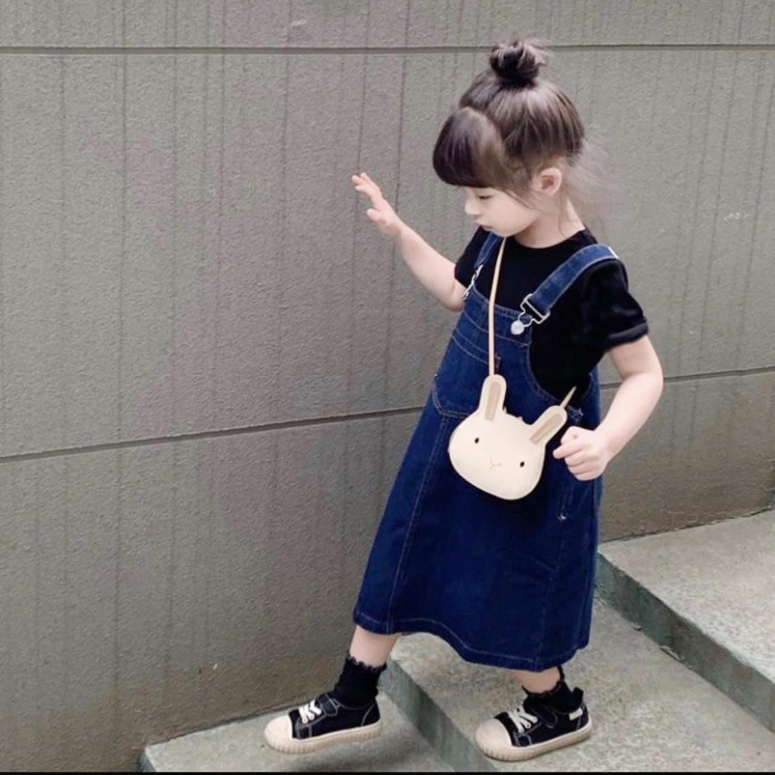 Váy yếm bé gái dáng dài  chất  jeans cực xinh năng động size từ 8 - 29kg phù hợp cho bé đi học đi chơi