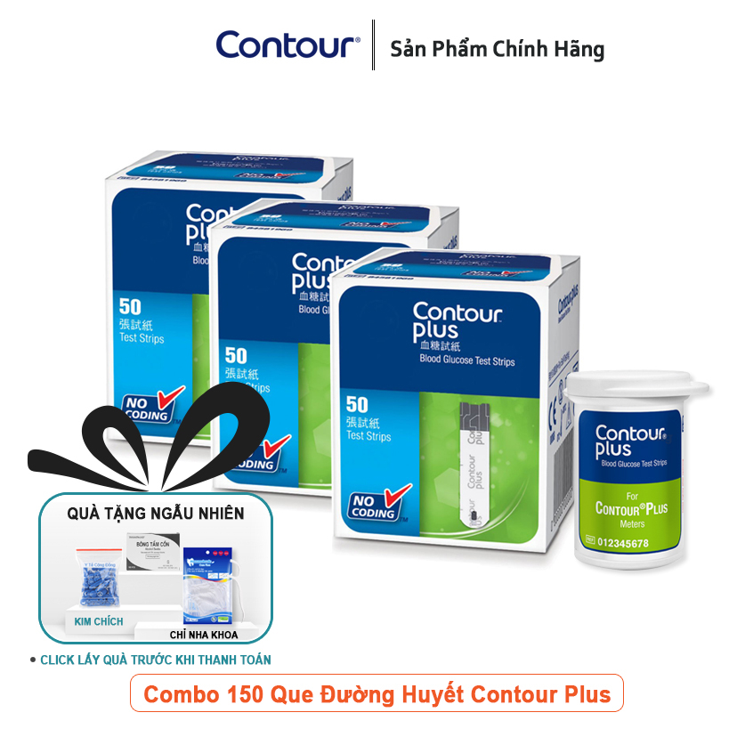 Máy đo đường huyết Contour Plus + Hộp 50 que ( Bảo Hành Trọn Đời )
