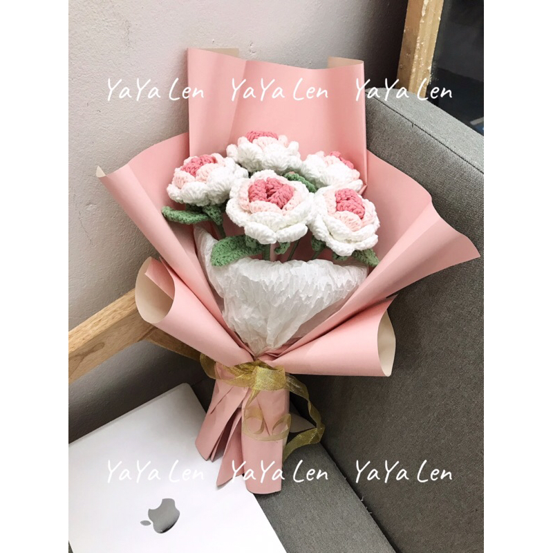 Bó hoa hồng handmade nhiều loại bằng len cao cấp, hoa giả trang trí, dùng làm quà tặng vô cùng ý nghĩa - L04