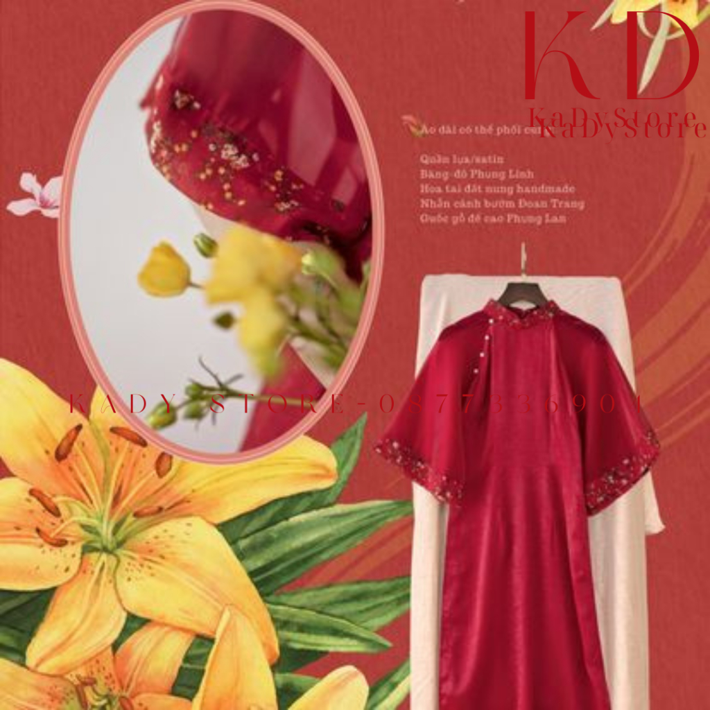 Áo Dài Cách Tân Bách Hoa Xuân 🔥 MÃ ÁO DÀI BÁN CHẠY NHẤT 2023 🔥 Áo Dài 2 Tà Cổ 2,5CM Tròn Tay Loe Chất Liệu Lụa Siêu Đẹp