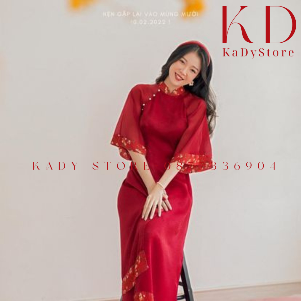 Áo Dài Cách Tân Bách Hoa Xuân 🔥 MÃ ÁO DÀI BÁN CHẠY NHẤT 2023 🔥 Áo Dài 2 Tà Cổ 2,5CM Tròn Tay Loe Chất Liệu Lụa Siêu Đẹp