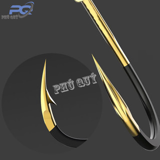 Hộp 10 Lưỡi Câu Thép (Vàng-Đen) Có Ngạnh - (Mã J)