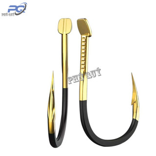 Hộp 10 Lưỡi Câu Thép (Vàng-Đen) Có Ngạnh - (Mã J)