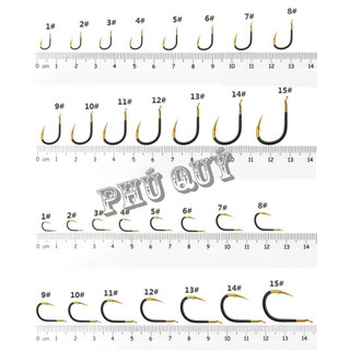 Hộp 10 Lưỡi Câu Thép (Vàng-Đen) Có Ngạnh - (Mã J)