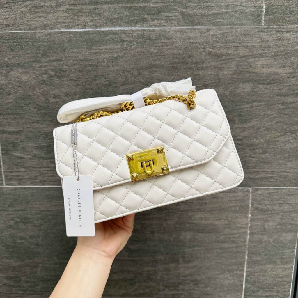 túi xách sang trọng mẫu mới CK2-80781347-3 trắng ô