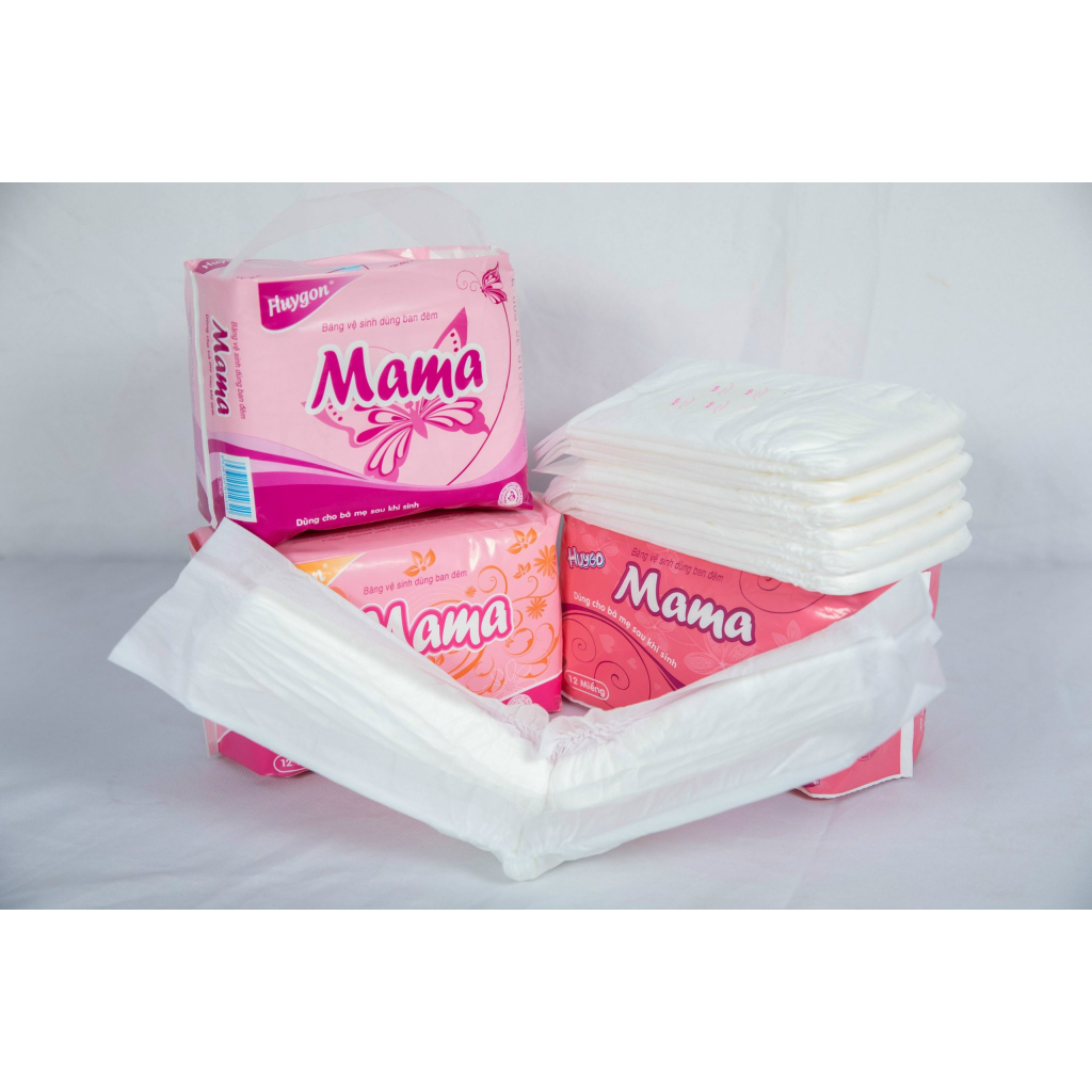 Băng vệ sinh Mama gói 12 miếng bvs ban đêm dành cho mẹ sau sinh Huygo