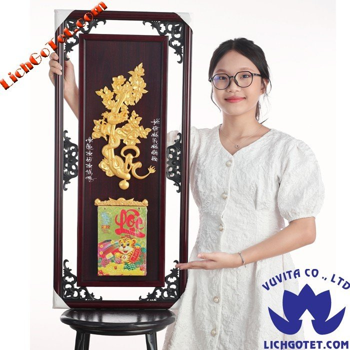 Tranh Lịch Gỗ Phong Thủy Có Bloc