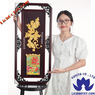 Tranh Lịch Gỗ Phong Thủy Có Bloc