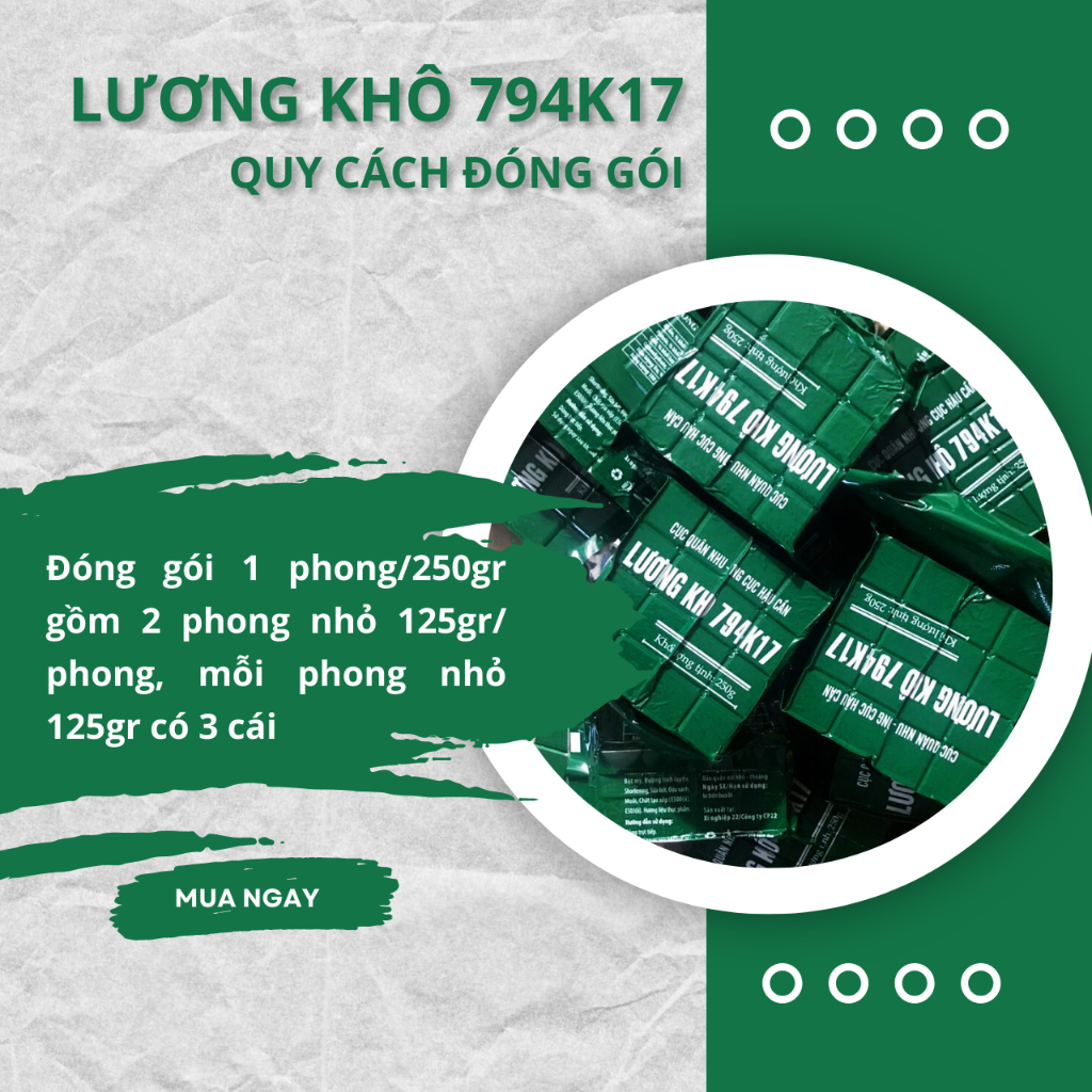 Lương khô 794k17 - lương khô quân nhu - tổng cục hậu cần - giàu năng lượng dùng ăn chay, ăn kiêng, thay thế bữa sáng