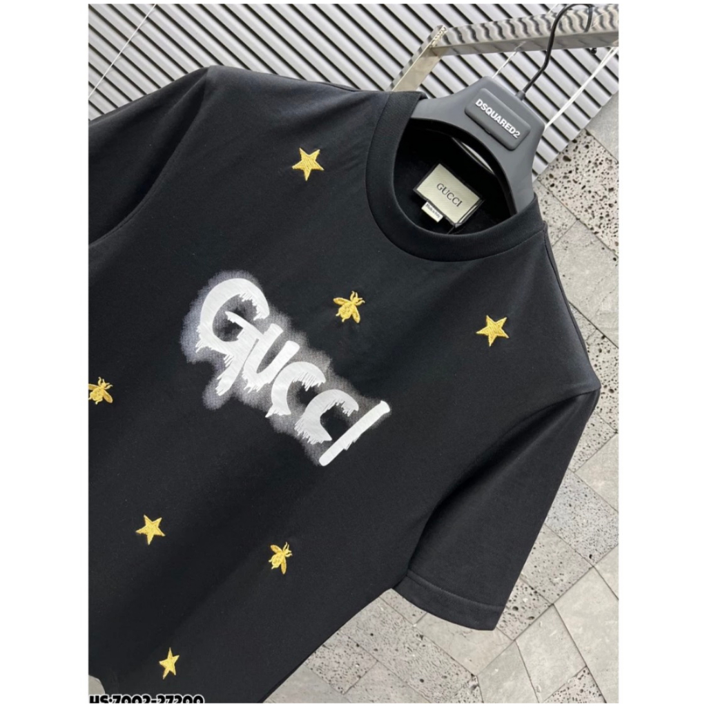 Áo Phông Gucci Thêu Logo Ong Cao Cấp Chất Liệu Cotton Co Giãn 4 Chiều Phong Cách Boy Phố