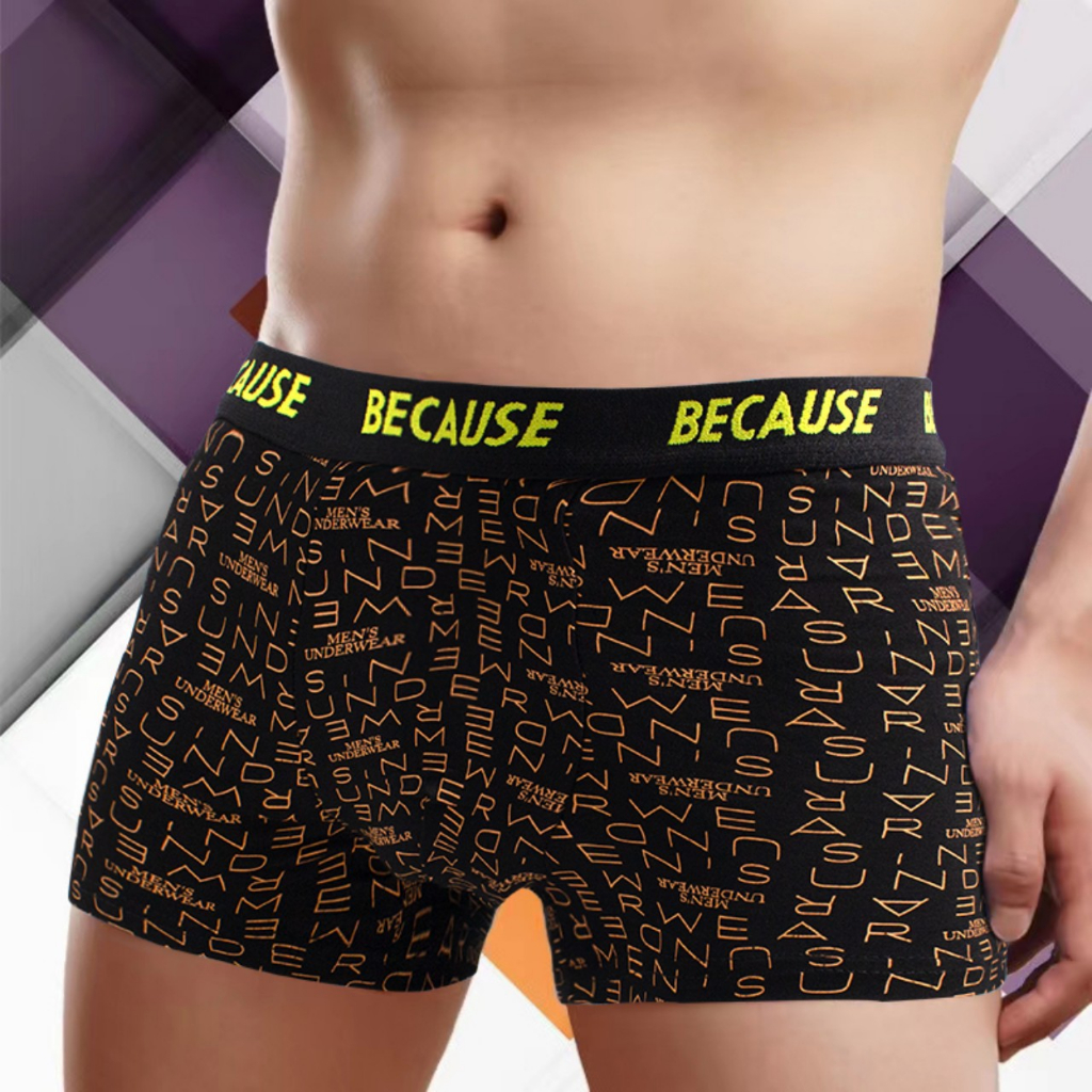 Sịp boxer nam thương hiệu gú.cci. Combo 4 quần sịp nam thun lạnh đóng hộp sang trọng.