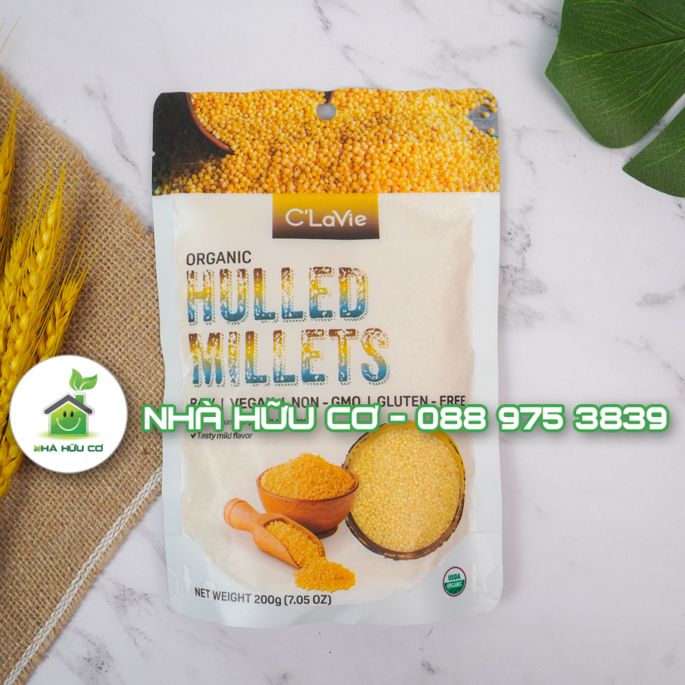 C'LAVIE - Hạt kê hữu cơ đã tách vỏ C’LaVie 200g/100g - Date: 20/12/2024 - Nhà hữu cơ