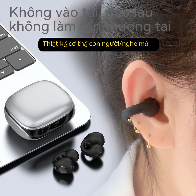 Tai Nghe Bluetooth Dẫn Truyền Xương Không Dây Không Tai Thời Trang, Thời Trang Thể Thao Phổ Thông Apple