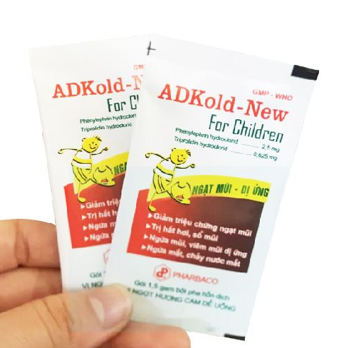 ADKold-New for Children hết sổ mũi ngạt mũi cho trẻ từ 6 tháng trở lên hộp 10 gói