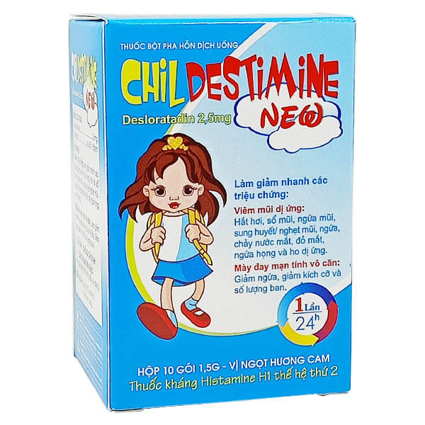 CHILDESTIMINE - Giảm nhanh triệu chứng viêm mũi, hắt hơi và sổ mũi Hộp 10 gói