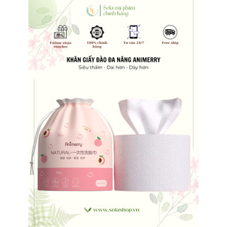Khăn lau mặt, khăn lau mặt khô, khăn giấy đào animerry dùng 1 lần
