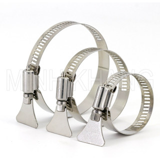 Cổ dê inox 304 tay vặn inox/dây thít inox/vòng inox 304 có tay vặn.